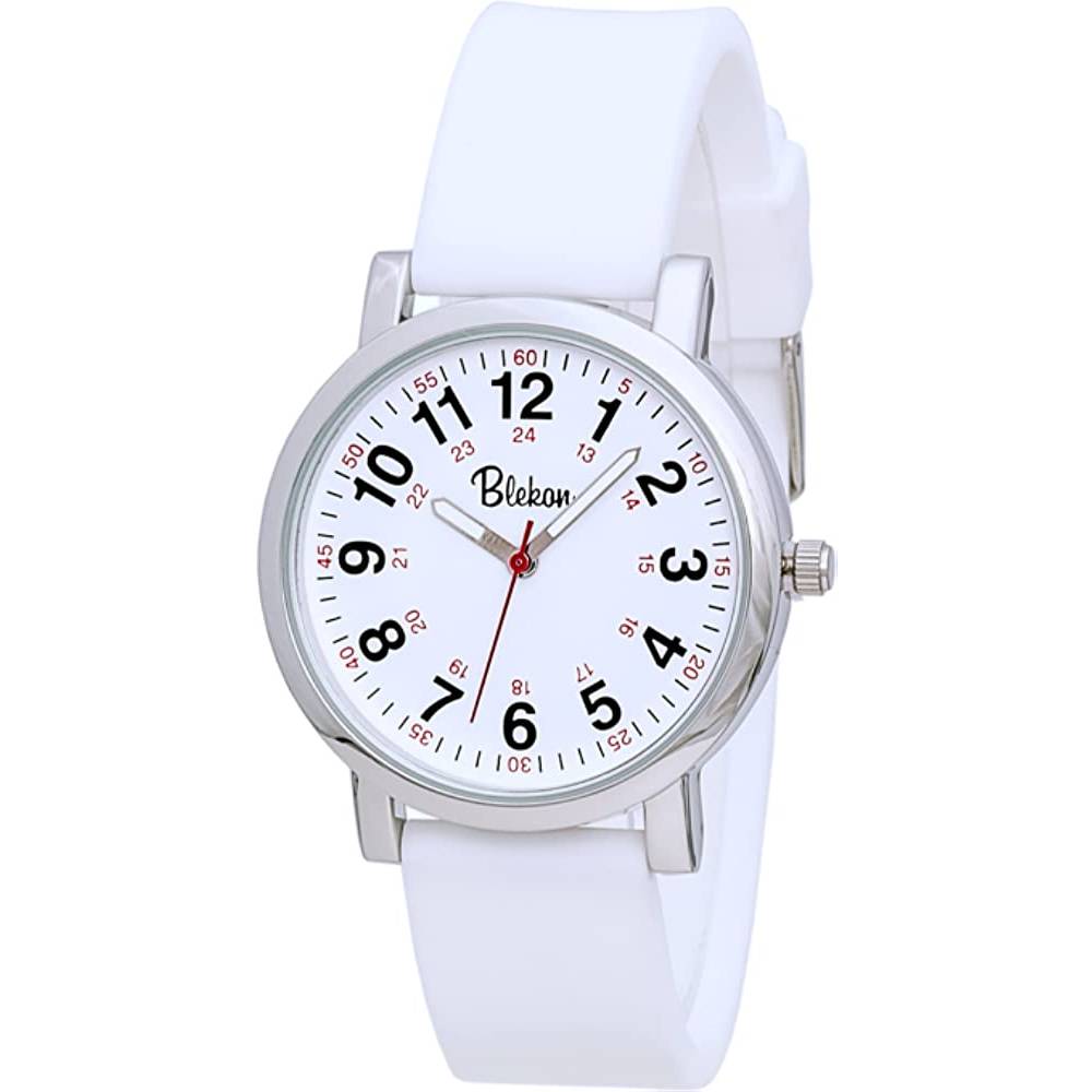 Blekon Original Nurse Watch for Medical Professionals and Students – Various Scrub Colors, Easy Read Dial, Military Time with Second Hand, Silicone Band, 3 ATM Water Resistant - W