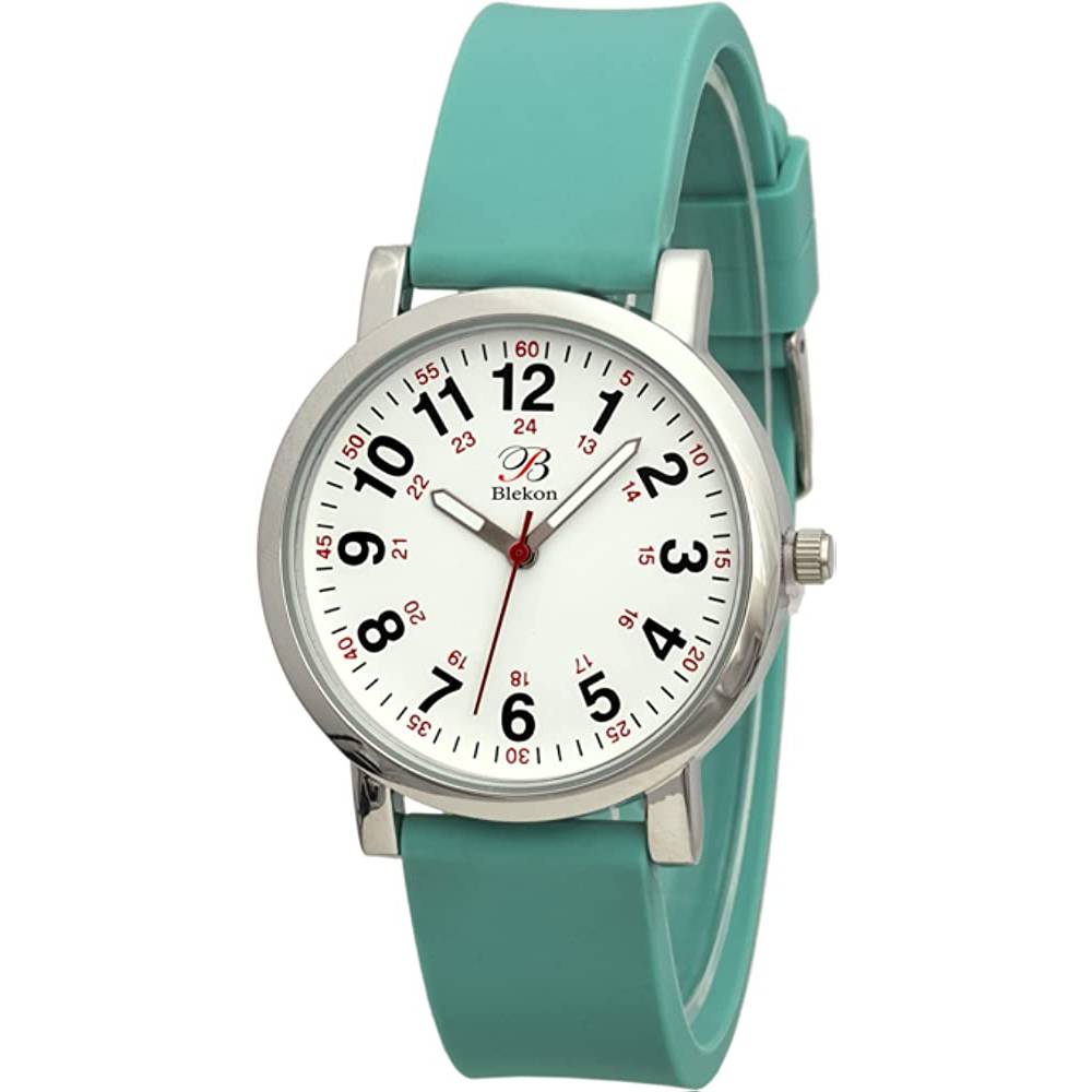 Blekon Original Nurse Watch for Medical Professionals and Students – Various Scrub Colors, Easy Read Dial, Military Time with Second Hand, Silicone Band, 3 ATM Water Resistant - A