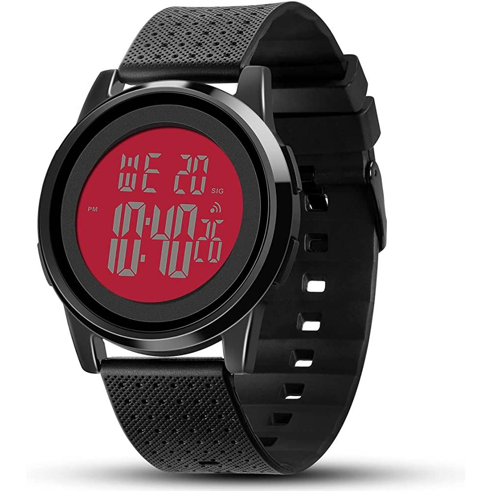 YUINK Mens Watch Ultra-Thin Digital Sports Watch Waterproof Stainless Steel Fashion Wrist Watch for Men | Multiple Colors - RBL