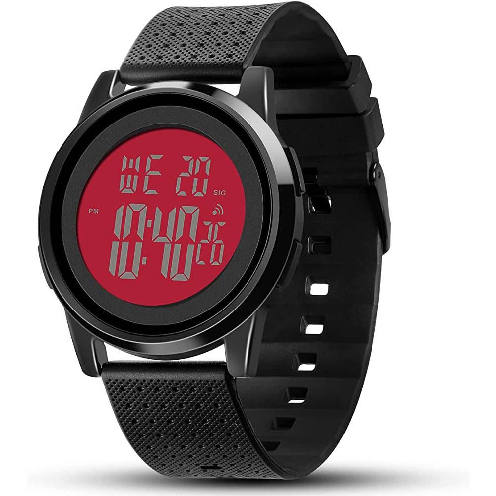 YUINK Mens Watch Ultra-Thin Digital Sports Watch Waterproof Stainless Steel Fashion Wrist Watch for Men Women - RBL