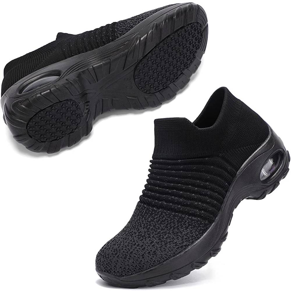 STQ Slip On Breathe Mesh Walking Shoes Women Fashion Sneakers Comfort Wedge Platform Loafers | Multiple Colors and Sizes - BM