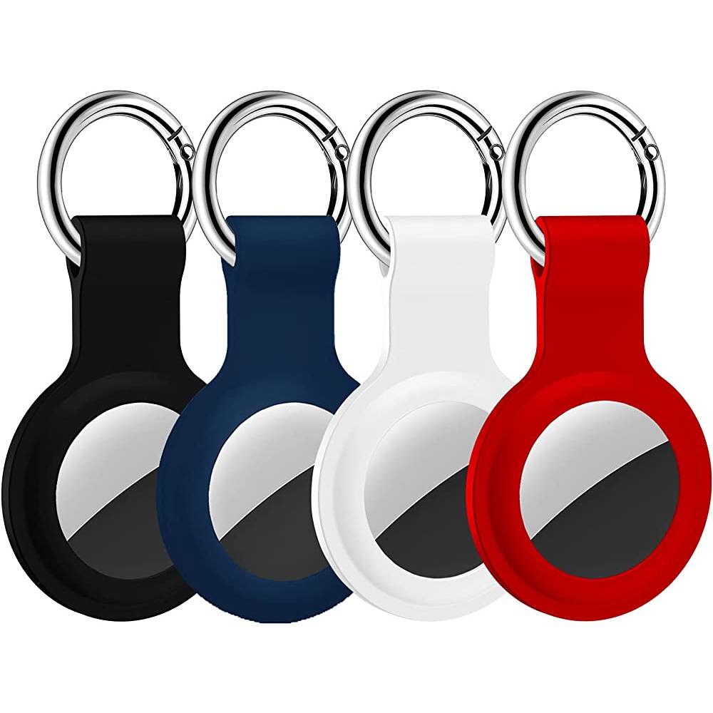 Compatible with AirTag Case Keychain Air Tag Case Holder Silicone AirTags Key Ring Cases Air Tags Key Chain Compatible with Apple AirTag GPS Item Finders Accessories 4 Pack | Multiple Colors - BWBR
