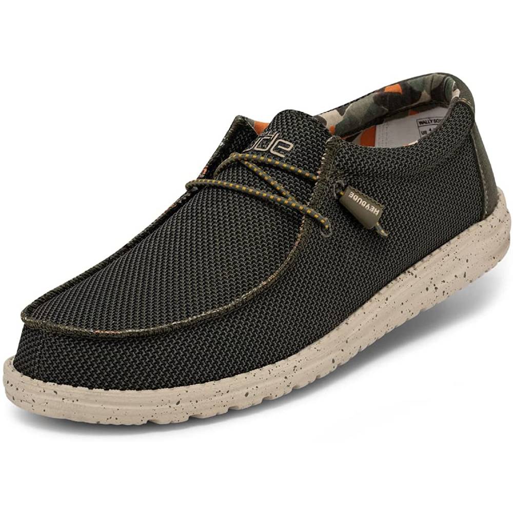 Hey Dude Men's Wally Sox Onyx Multiple Colors | Men’s Shoes | Men's Lace Up Loafers | Comfortable & Light-Weight - PI