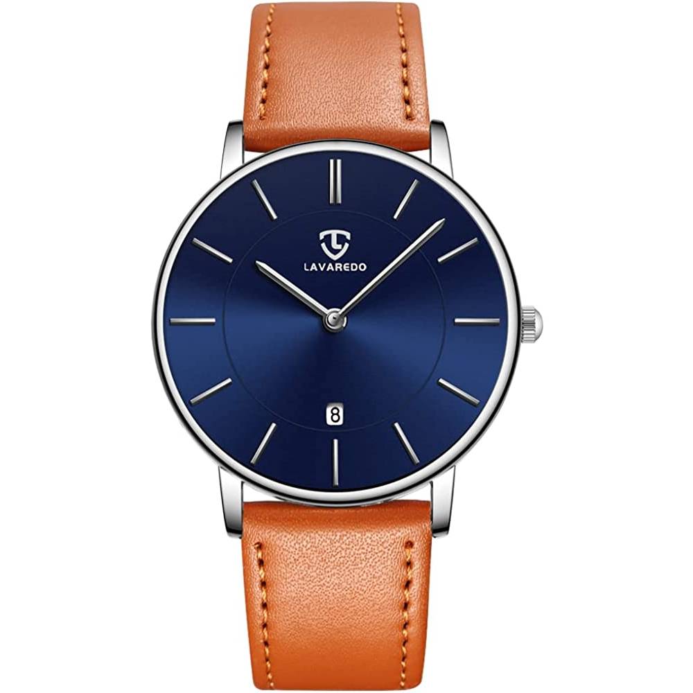 Mens Watches, Minimalist Fashion Simple Wrist Watch for Men Analog Date with Leather Strap | Multiple Colors - OBLSI