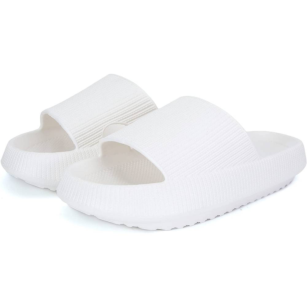 Cloud Slippers for Women and Men, Rosyclo Massage Shower Bathroom Non-Slip Quick Drying Open Toe Super Soft Comfy Thick Sole Home House Cloud Cushion Slide Sandals for Indoor & Outdoor Platform Shoes | Multiple Colors and Sizes - PW