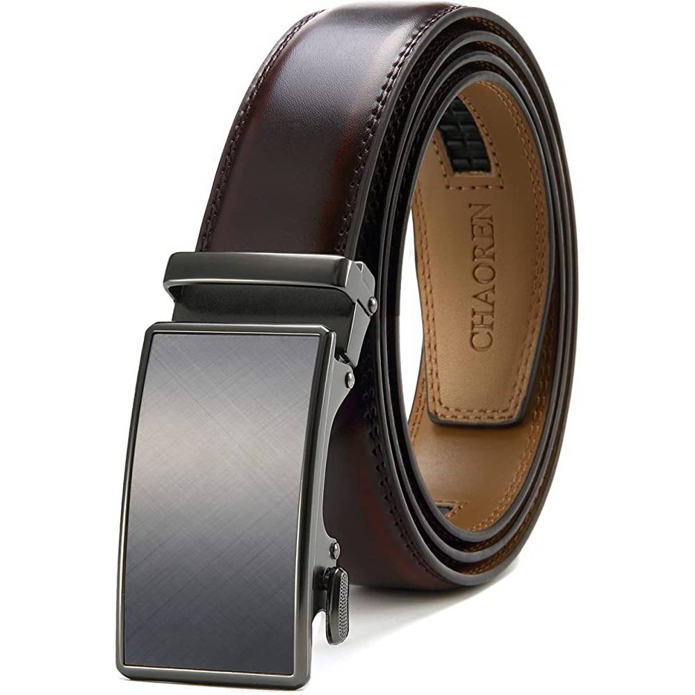 CHAOREN Ratchet Belt for men - Mens Belt Leather 1 3/8" for Casual Jeans - Micro Adjustable Belt Fit Everywhere - CHDB