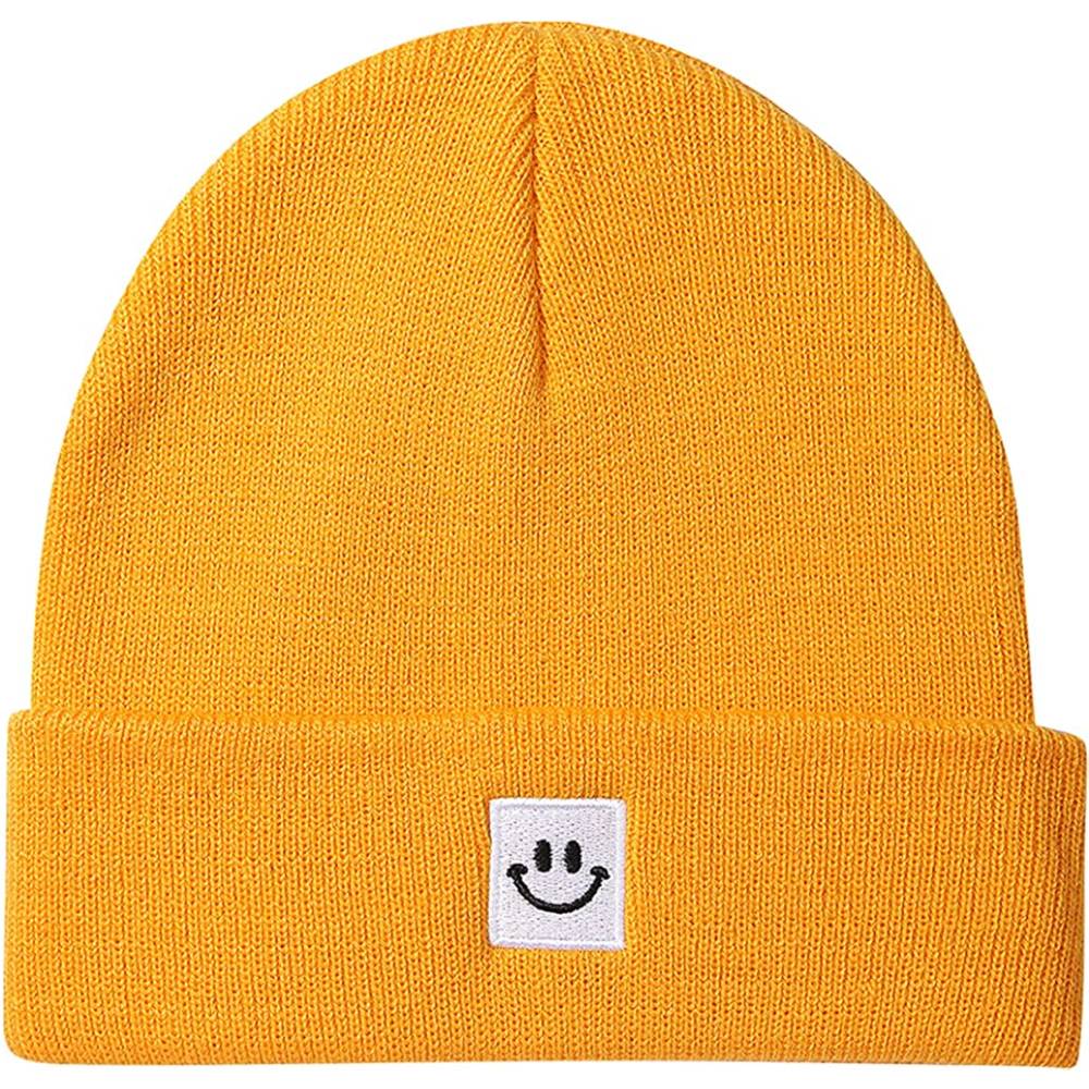 MaxNova Knit Beanie Hat with Smile Face for Men/Women - YES