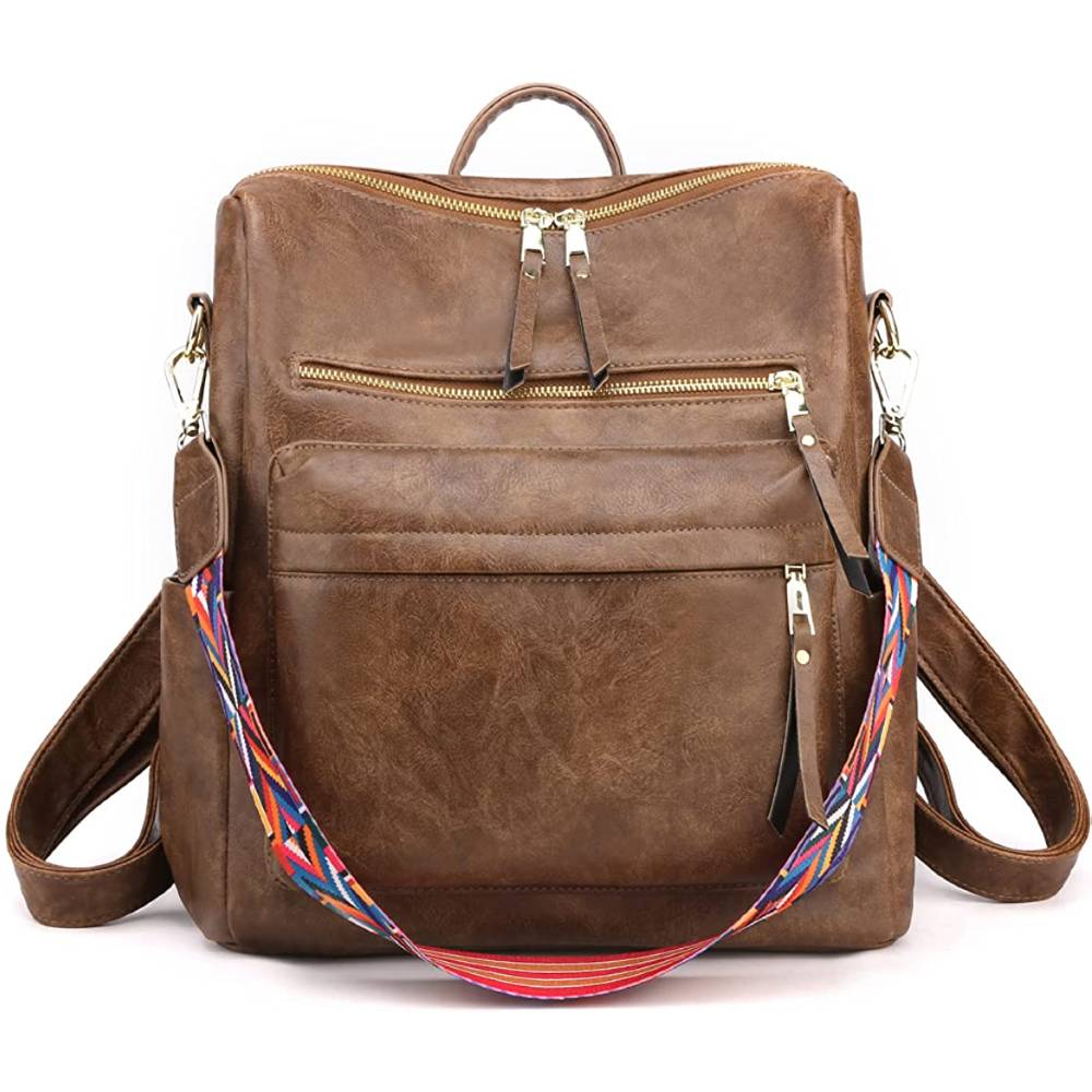 Women's Fashion Backpack Purses Multipurpose Design Handbags and Shoulder Bag PU Leather Travel bag | Multiple Colors - C