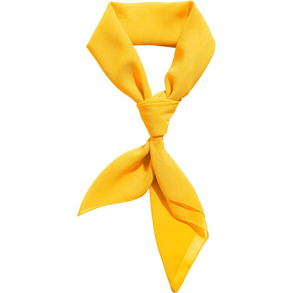 Chiffon Scarf Ribbon Neck Scarf Square Handkerchief 23"x23" 26"x26" 30"x30" | Multiple Colors and Sizes - YE