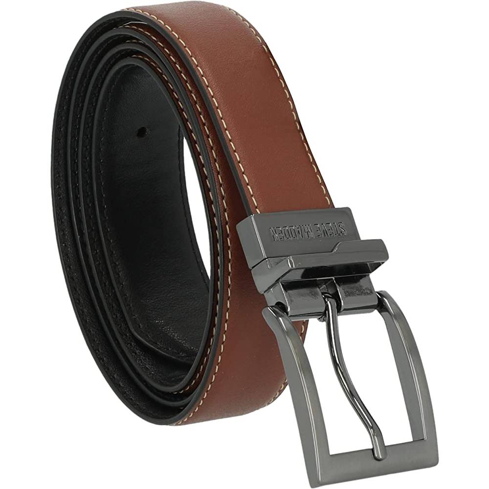 Steve Madden Men's Dress Casual Every Day Leather Belt | Multiple Colors - CB