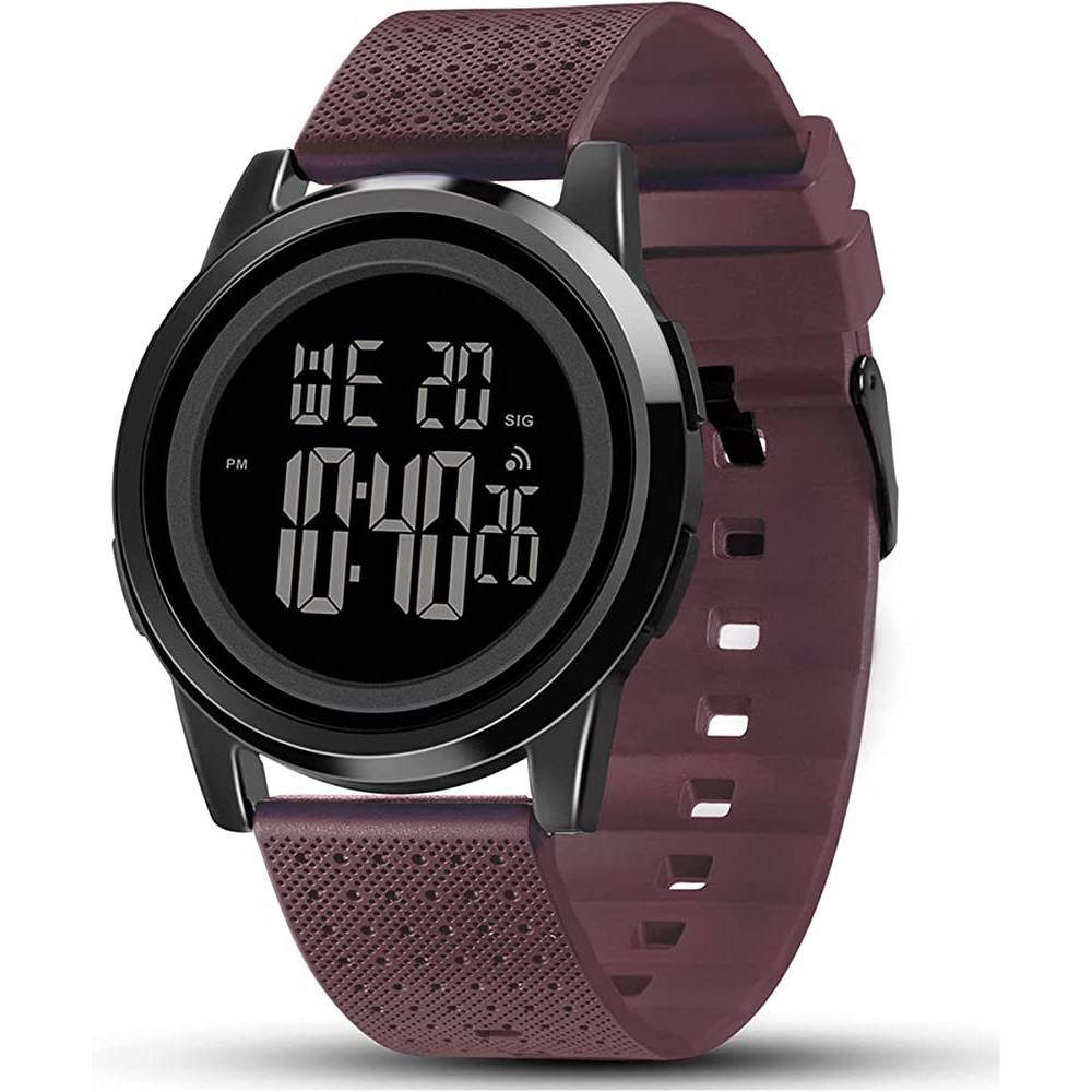 YUINK Mens Watch Ultra-Thin Digital Sports Watch Waterproof Stainless Steel Fashion Wrist Watch for Men | Multiple Colors - BU