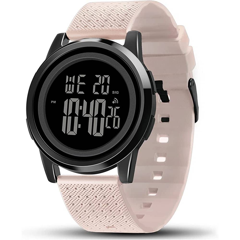 YUINK Mens Watch Ultra-Thin Digital Sports Watch Waterproof Stainless Steel Fashion Wrist Watch for Men Women - PK