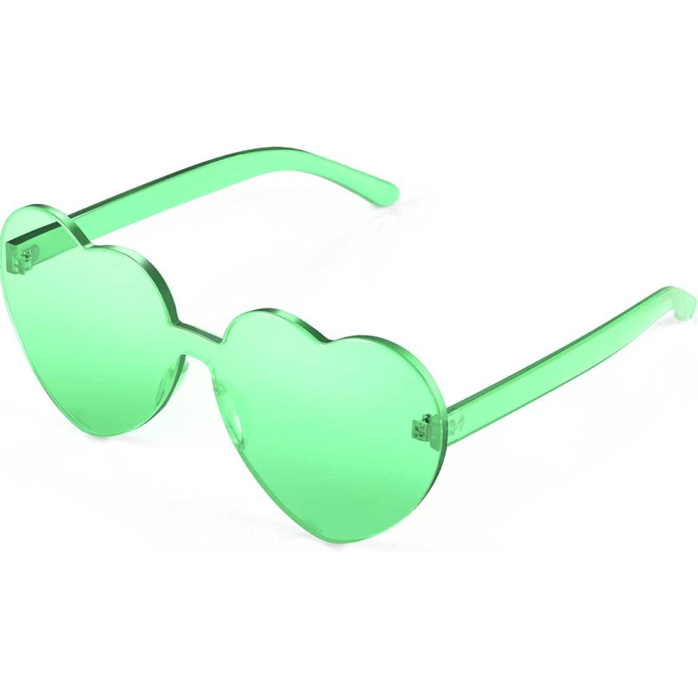 Maxdot Heart Shape Sunglasses Rimless Transparent Heart Glasses Colorful Party Favors | Multiple Colors - FRG