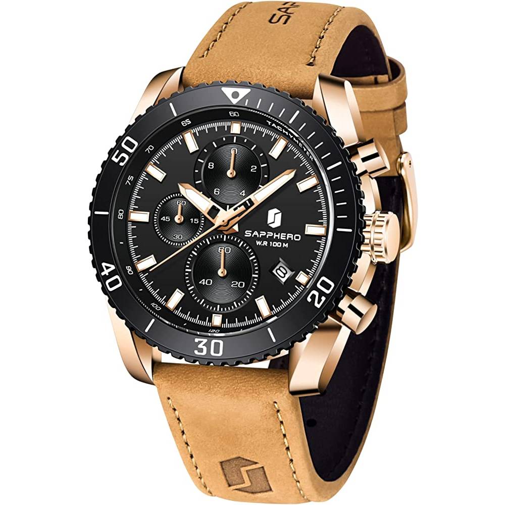 Mens Watches BY BENYAR Chronograph Analog Quartz Movement Stylish Sports Designer Wrist Watch 30M Waterproof Elegant Gift Watch for Men | Multiple Colors - GB
