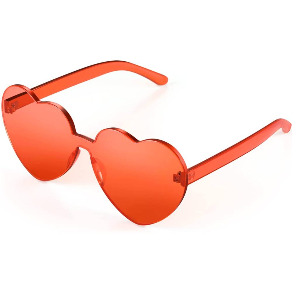 Maxdot Heart Shape Sunglasses Rimless Transparent Heart Glasses Colorful Party Favors | Multiple Colors - CO