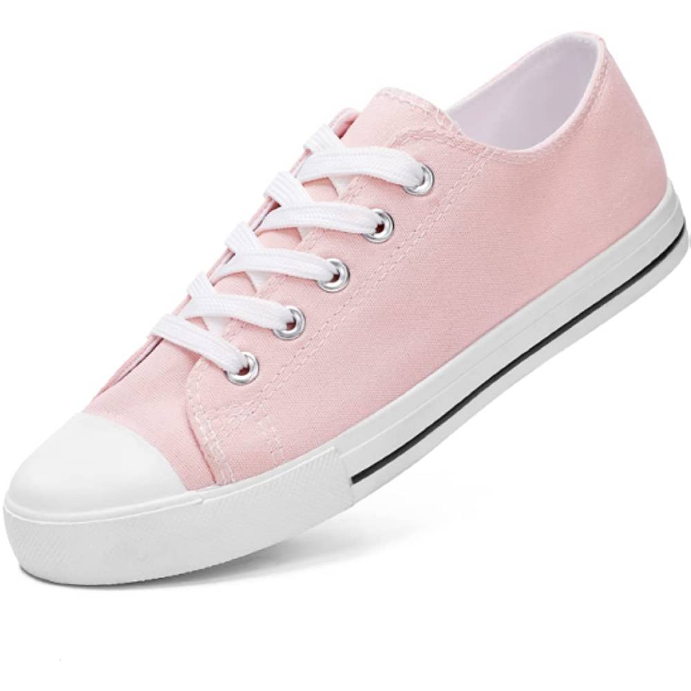 JOSINY Women's Canvas Shoes Low & High Top Fashion Colorful Sneaker Lace up Classic Casual Walking Shoes - P