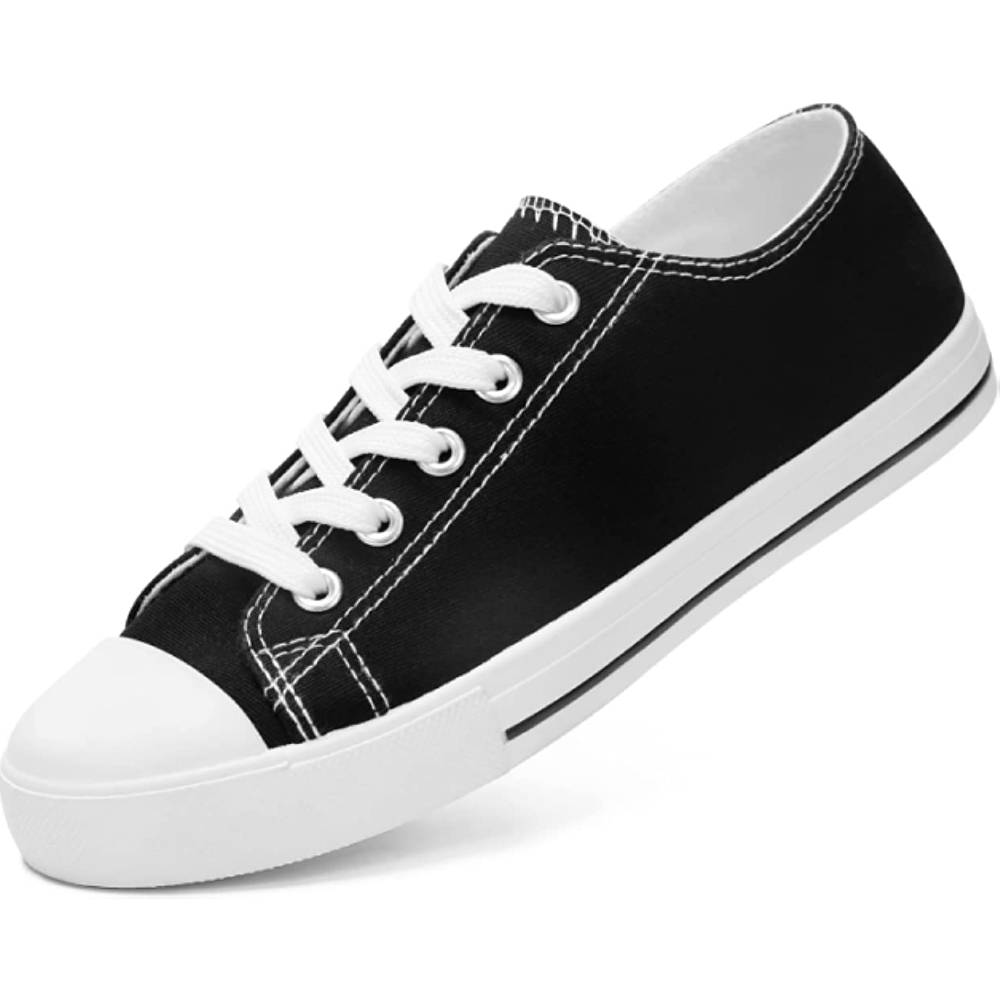 JOSINY Women's Canvas Shoes Low & High Top Fashion Colorful Sneaker Lace up Classic Casual Walking Shoes - B