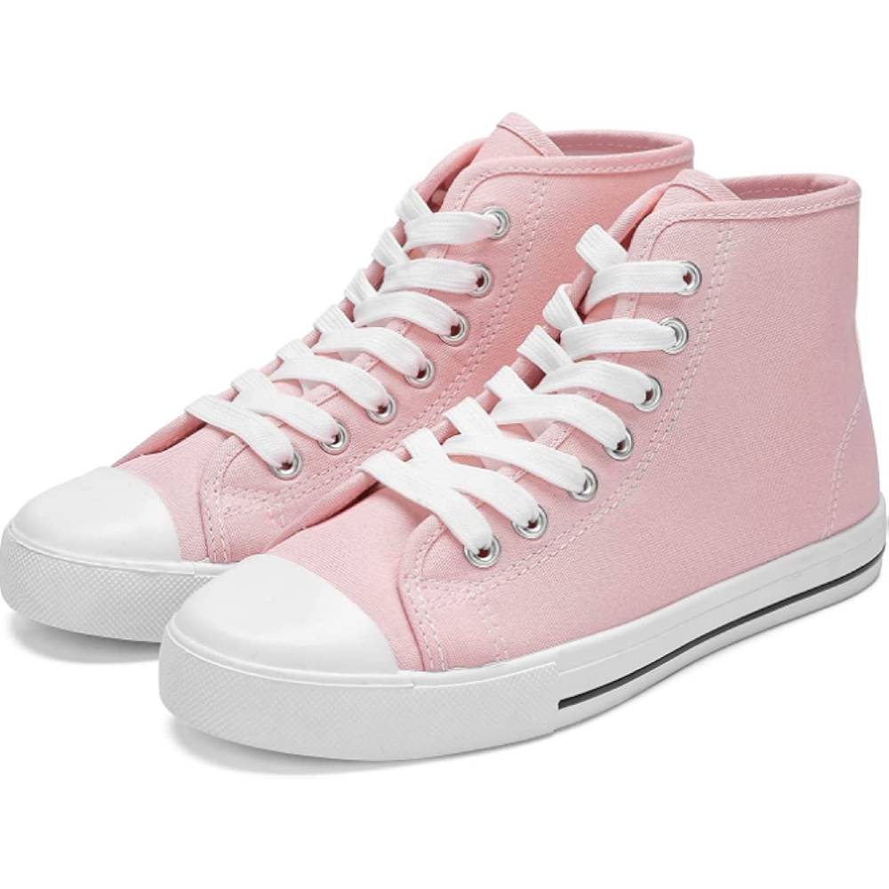 JOSINY Women's Canvas Shoes Low & High Top Fashion Colorful Sneaker Lace up Classic Casual Walking Shoes - PK