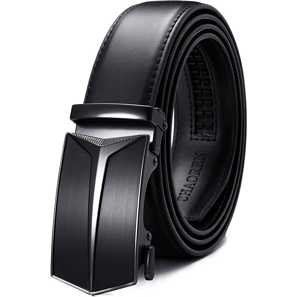 CHAOREN Ratchet Belt for men - Mens Belt Leather 1 3/8" for Casual Jeans - Micro Adjustable Belt Fit Everywhere - TSGB