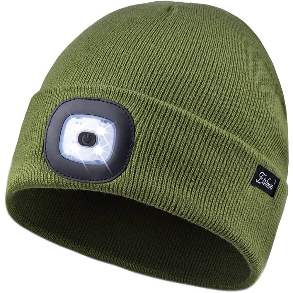 Etsfmoa Unisex Beanie Hat with The Light Gifts for Men Dad Father USB Rechargeable Caps | Multiple Colors - OGR