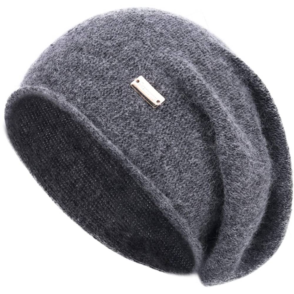 jaxmonoy Cashmere Slouchy Knit Beanie Hat for Women Winter Soft Warm Ladies Wool Knitted Skull Beanies Cap | Multiple Colors - DG