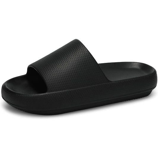Welltree Cloud Slides for Women Men Pillow Slippers Non-Slip Bathroom Shower Sandals Soft Thick Sole Indoor and Outdoor Slides | Multiple Colors and Sizes - B