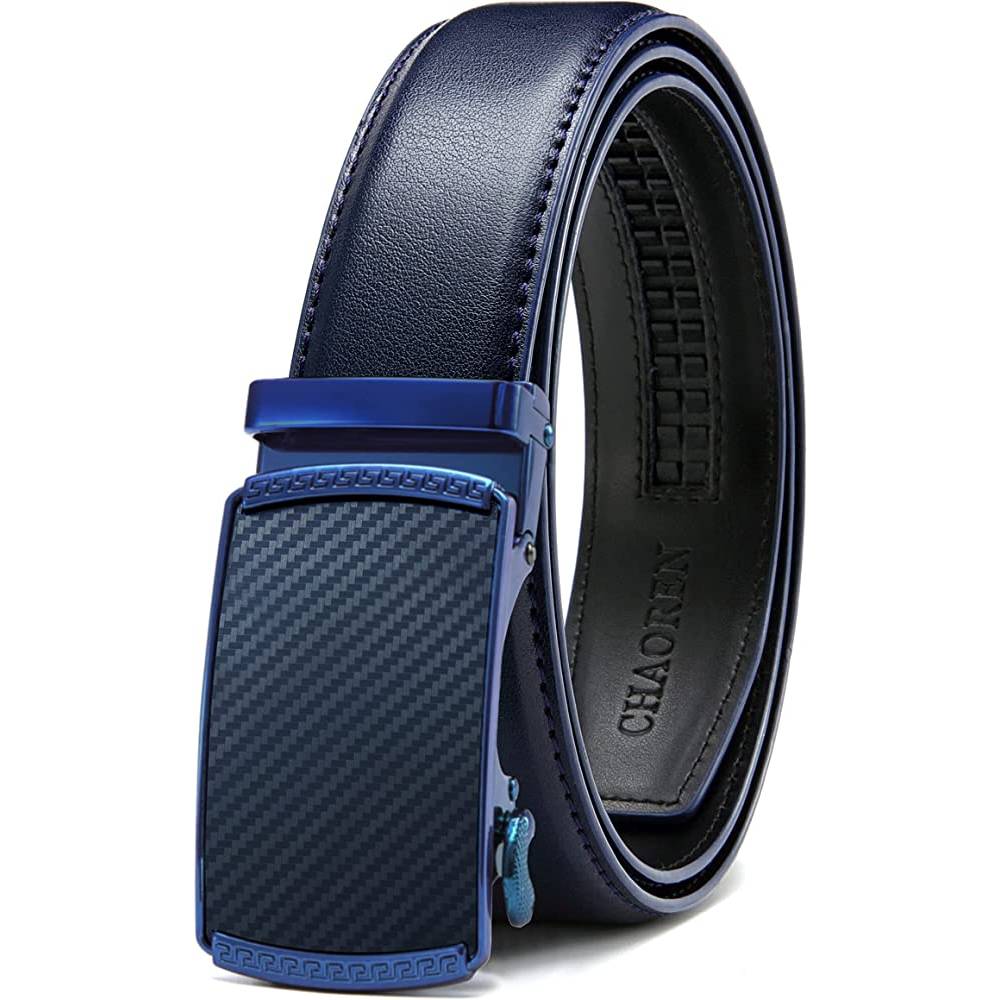 CHAOREN Ratchet Belt for men - Mens Belt Leather 1 3/8" for Casual Jeans - Micro Adjustable Belt Fit Everywhere - CFIBL