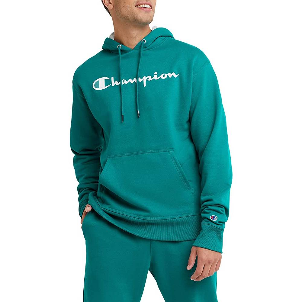 Champion Men's Pullover Hoodie, Powerblend Fleece Midweight Hooded Sweatshirt For Men, Best Hoodies for Men, Script | Multiple Colors and Size - DRE