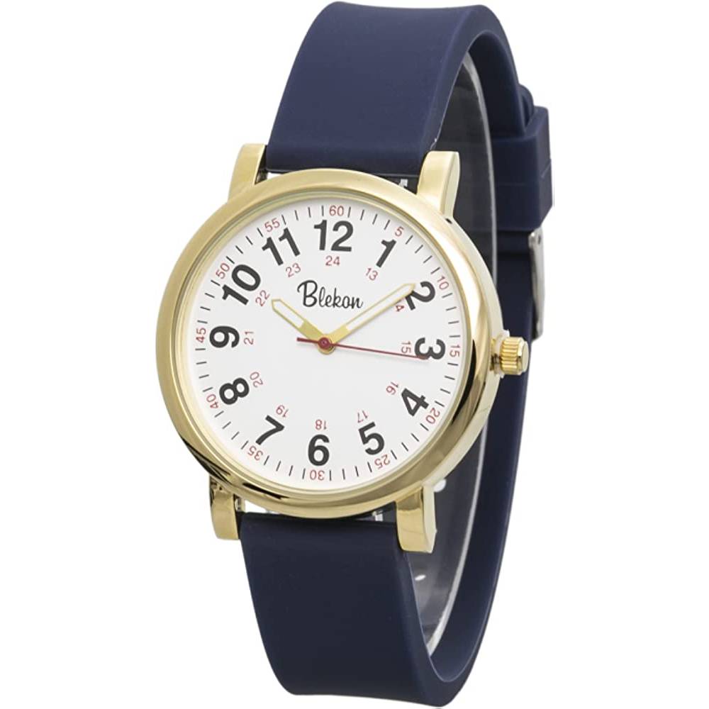 Blekon Original Nurse Watch for Medical Professionals and Students – Various Scrub Colors, Easy Read Dial, Military Time with Second Hand, Silicone Band, 3 ATM Water Resistant - GN