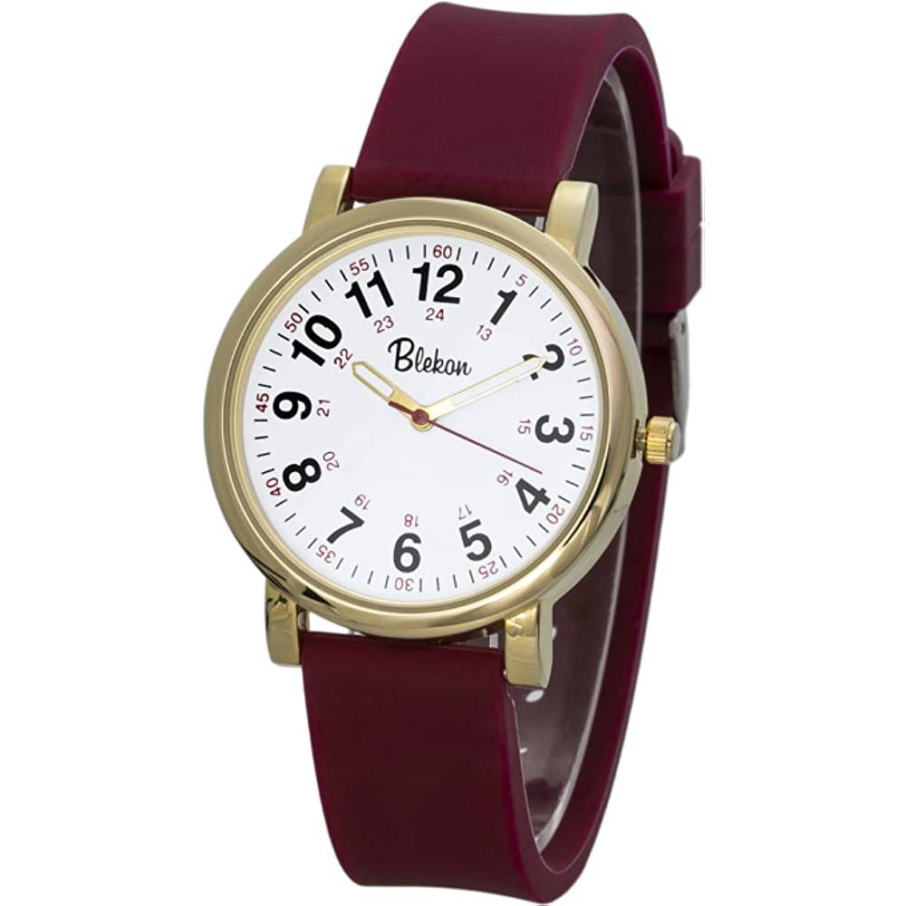 Blekon Original Nurse Watch for Medical Professionals and Students – Various Scrub Colors, Easy Read Dial, Military Time with Second Hand, Silicone Band, 3 ATM Water Resistant - GM
