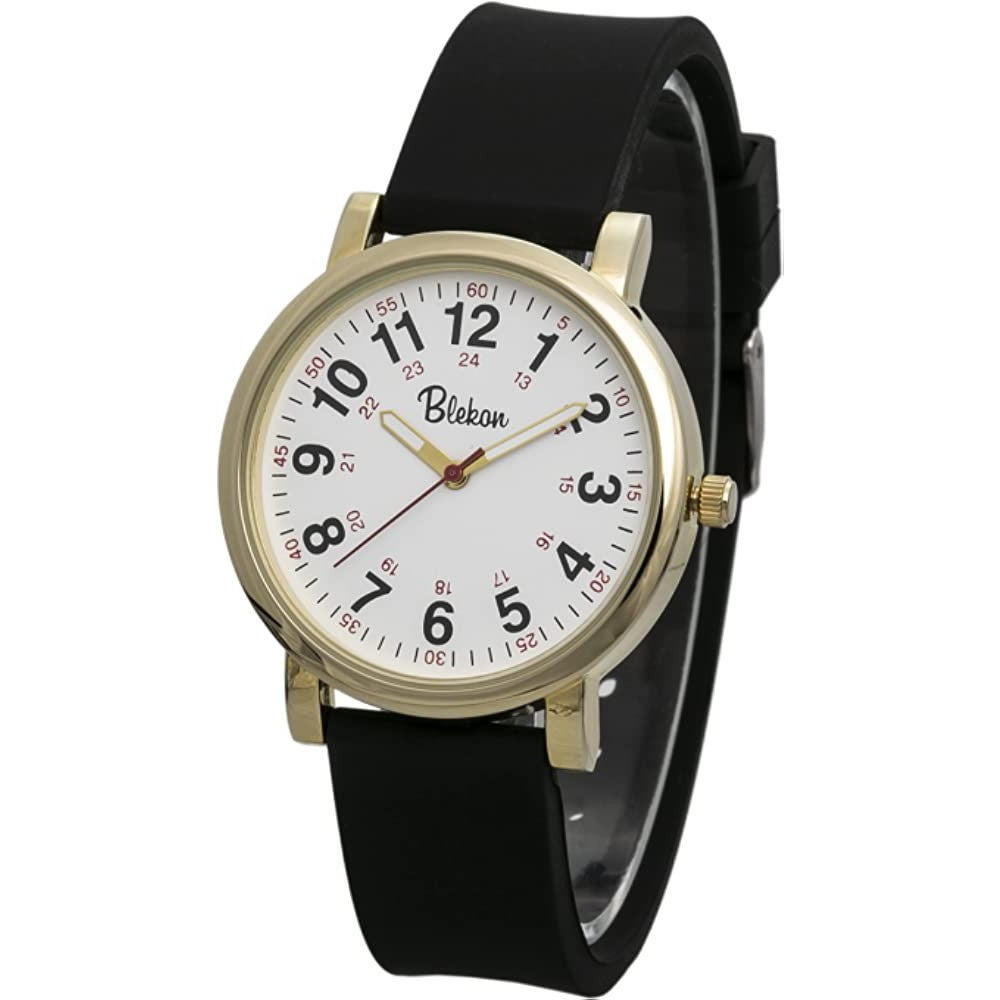 Blekon Original Nurse Watch for Medical Professionals and Students – Various Scrub Colors, Easy Read Dial, Military Time with Second Hand, Silicone Band, 3 ATM Water Resistant - GB