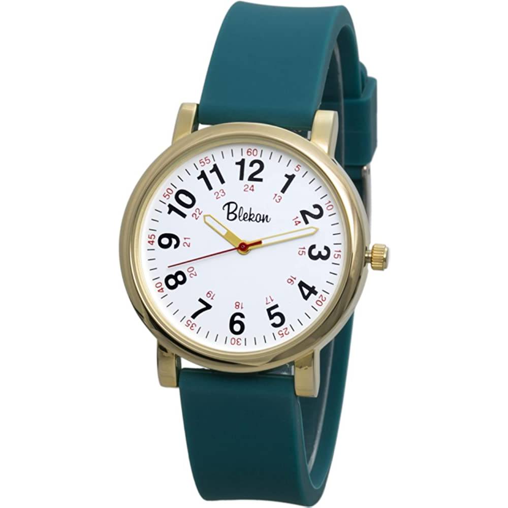 Blekon Original Nurse Watch for Medical Professionals and Students – Various Scrub Colors, Easy Read Dial, Military Time with Second Hand, Silicone Band, 3 ATM Water Resistant - GO