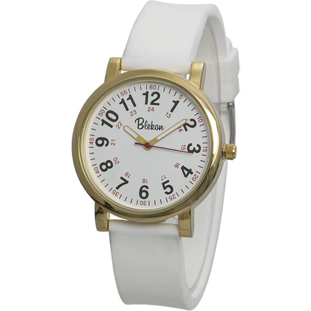 Blekon Original Nurse Watch for Medical Professionals and Students – Various Scrub Colors, Easy Read Dial, Military Time with Second Hand, Silicone Band, 3 ATM Water Resistant - GW