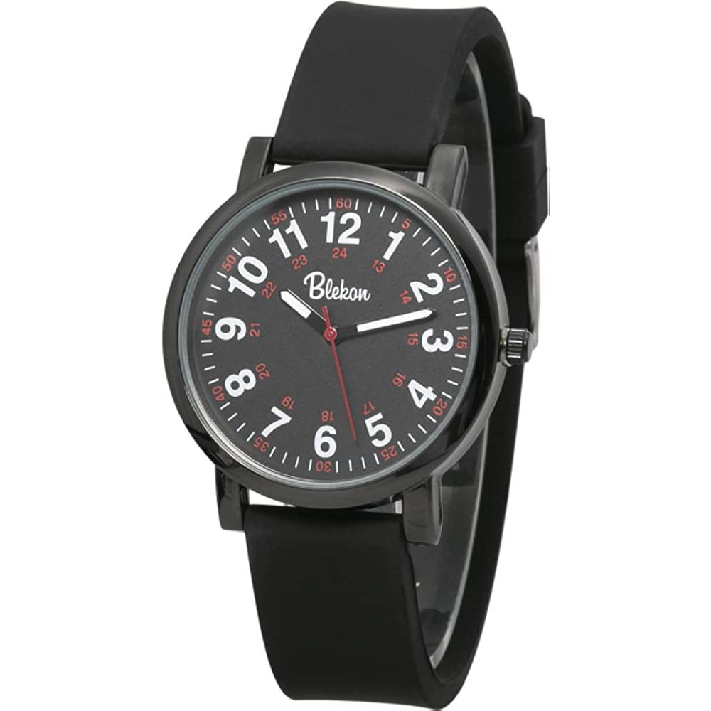 Blekon Original Nurse Watch for Medical Professionals and Students – Various Scrub Colors, Easy Read Dial, Military Time with Second Hand, Silicone Band, 3 ATM Water Resistant - BB