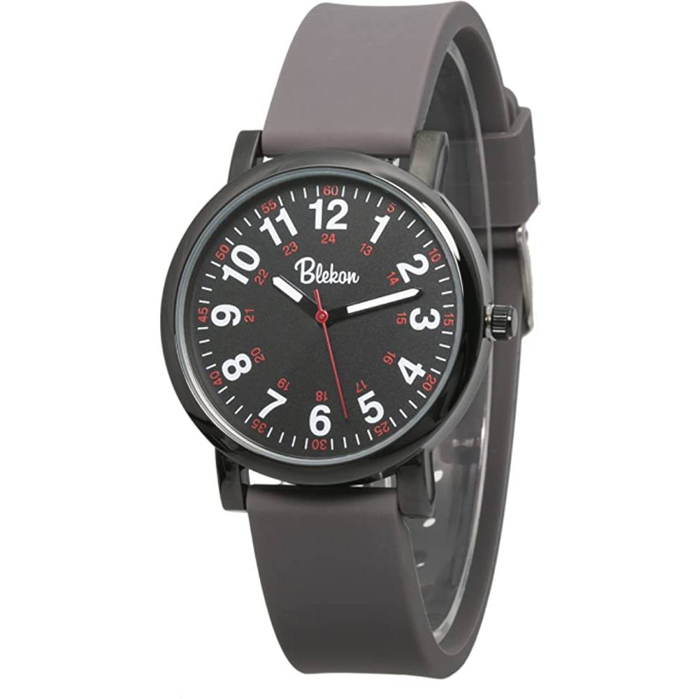 Blekon Original Nurse Watch for Medical Professionals and Students – Various Scrub Colors, Easy Read Dial, Military Time with Second Hand, Silicone Band, 3 ATM Water Resistant - BG