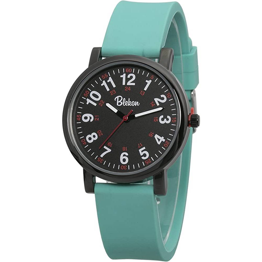 Blekon Original Nurse Watch for Medical Professionals and Students – Various Scrub Colors, Easy Read Dial, Military Time with Second Hand, Silicone Band, 3 ATM Water Resistant - BA