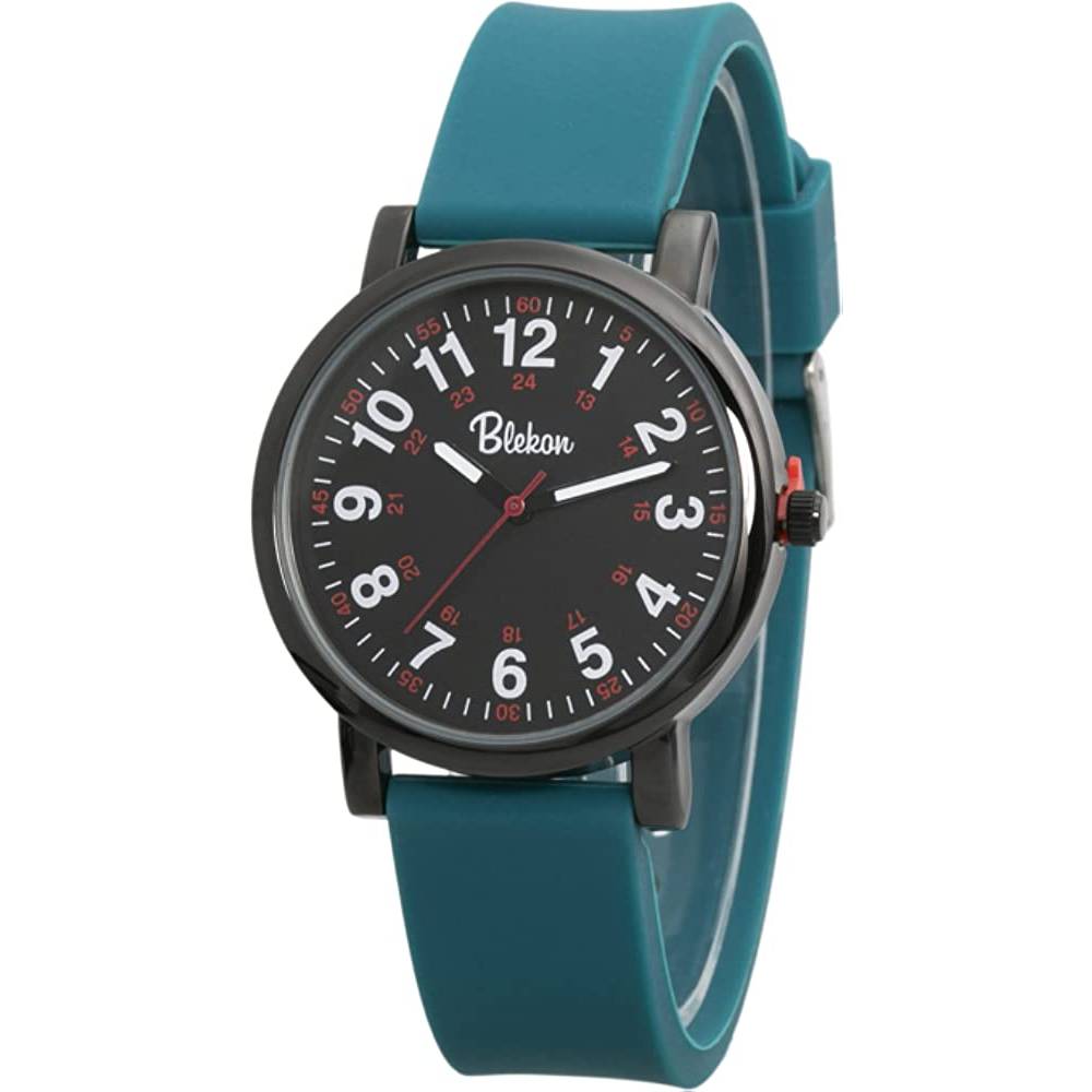 Blekon Original Nurse Watch for Medical Professionals and Students – Various Scrub Colors, Easy Read Dial, Military Time with Second Hand, Silicone Band, 3 ATM Water Resistant - BO