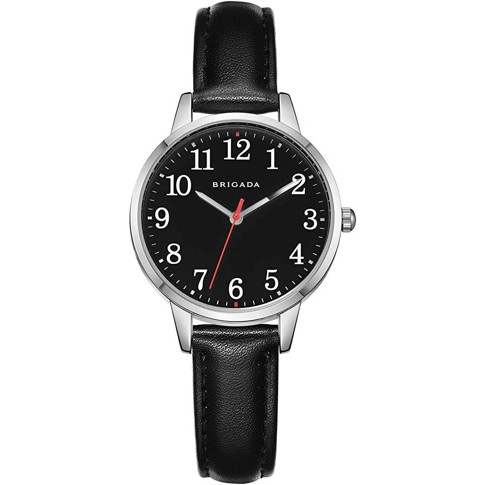 BRIGADA Women's Watch Elegant Watch for Women Leather Band Ladies Watch for Women Waterproof - BS
