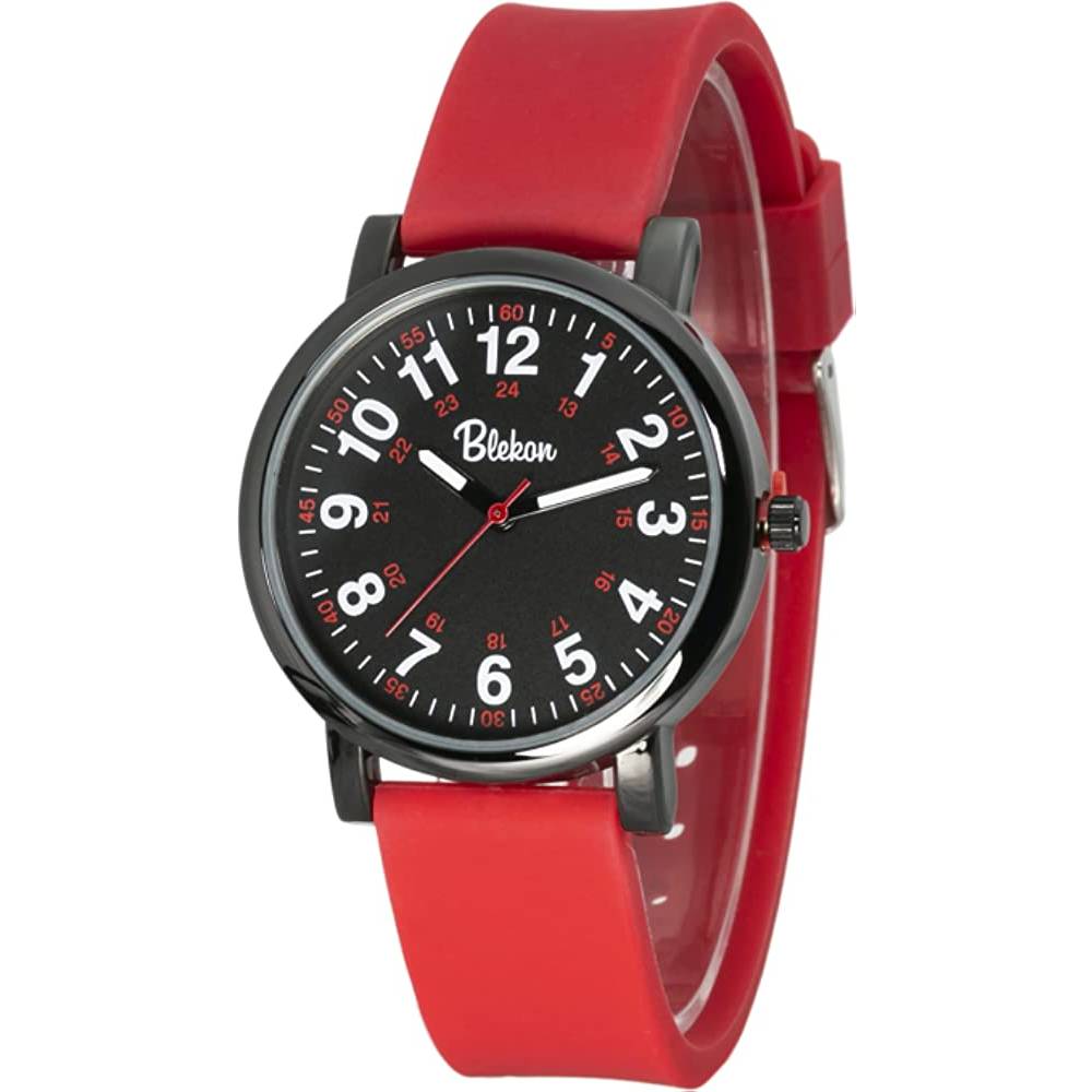 Blekon Original Nurse Watch for Medical Professionals and Students – Various Scrub Colors, Easy Read Dial, Military Time with Second Hand, Silicone Band, 3 ATM Water Resistant - BR