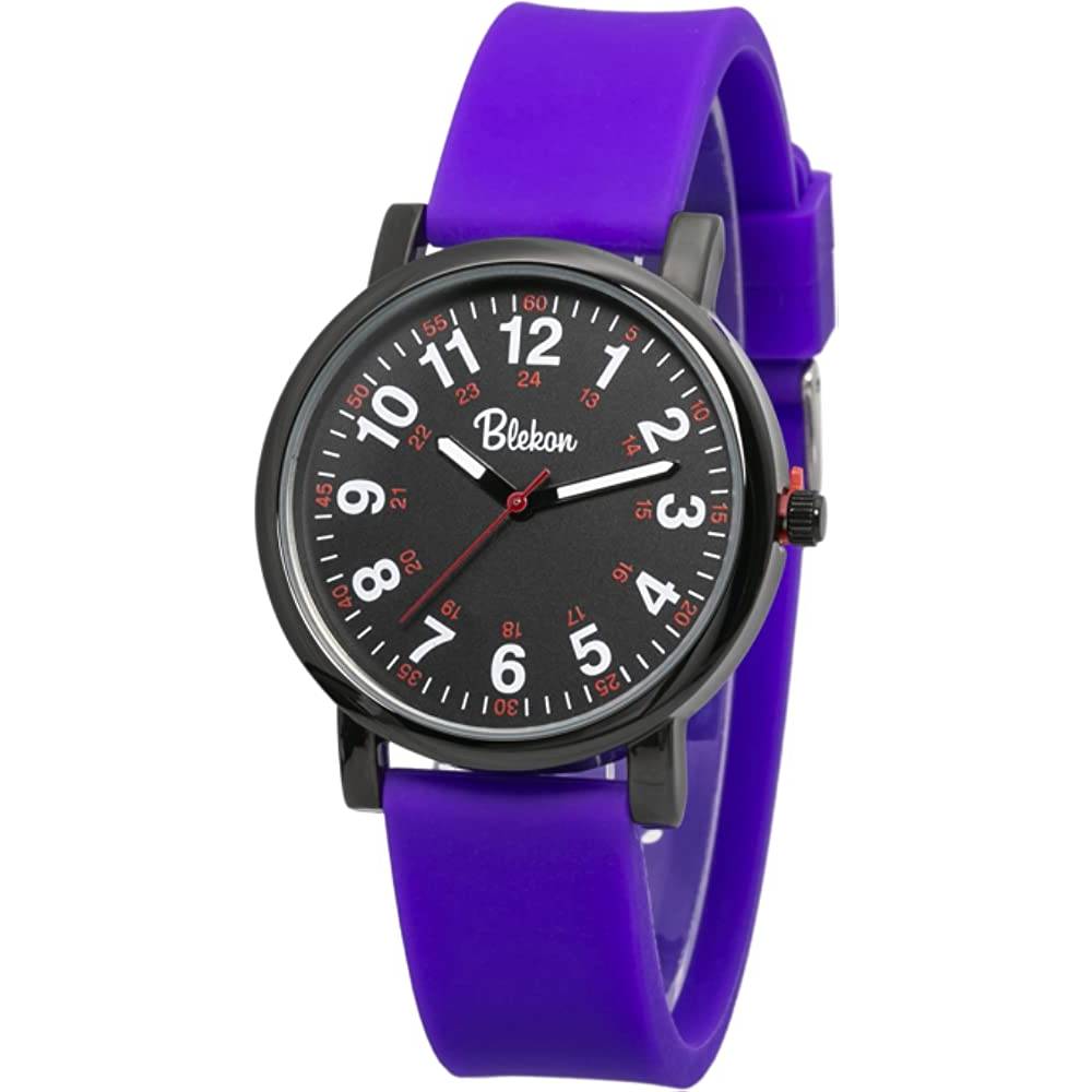 Blekon Original Nurse Watch for Medical Professionals and Students – Various Scrub Colors, Easy Read Dial, Military Time with Second Hand, Silicone Band, 3 ATM Water Resistant - BP