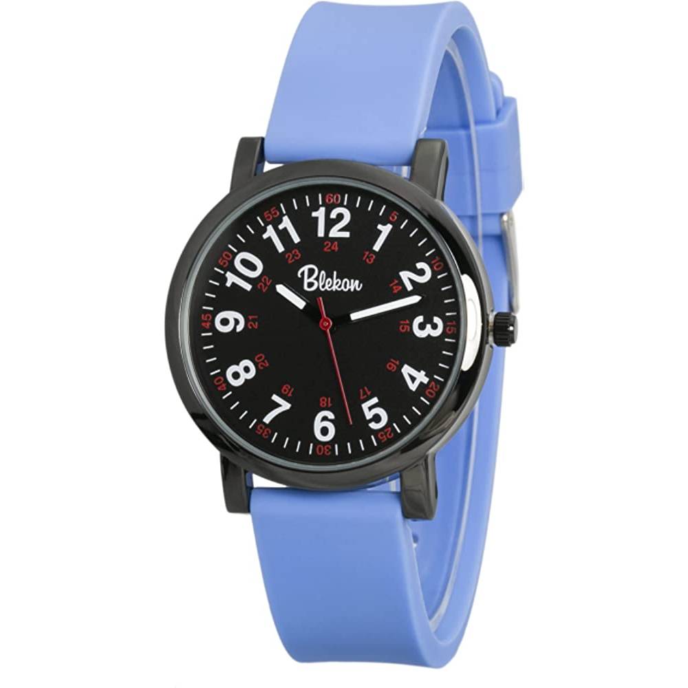 Blekon Original Nurse Watch for Medical Professionals and Students – Various Scrub Colors, Easy Read Dial, Military Time with Second Hand, Silicone Band, 3 ATM Water Resistant - BS