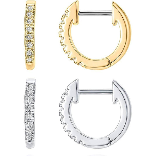 PAVOI 14K Gold Plated Cubic Zirconia Cuff Earrings Huggie Stud | Multiple Colors and Sizes - WHY