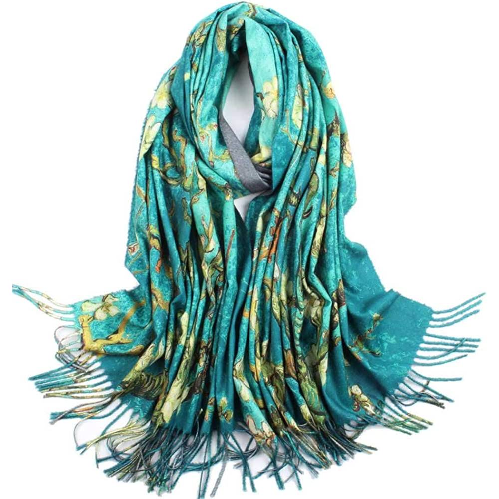 Soft Cashmere Feel Scarf For Women Elegant Art Print Winter Warm Scarves Large Shawl Wrap Monet Klimt Van Gogh Gifts | Multiple Colors - C10