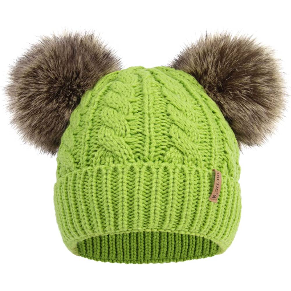 Arctic Paw Pom Pom Beanie Cable Knit Fleece Lined Winter Beanie Women Hat | Multiple Colors - LGE
