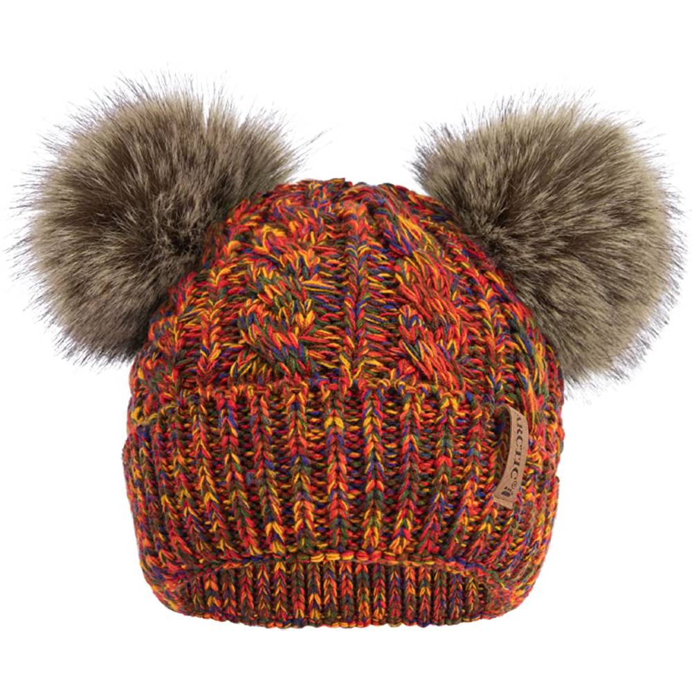 Arctic Paw Pom Pom Beanie Cable Knit Fleece Lined Winter Beanie Women Hat | Multiple Colors - MBO