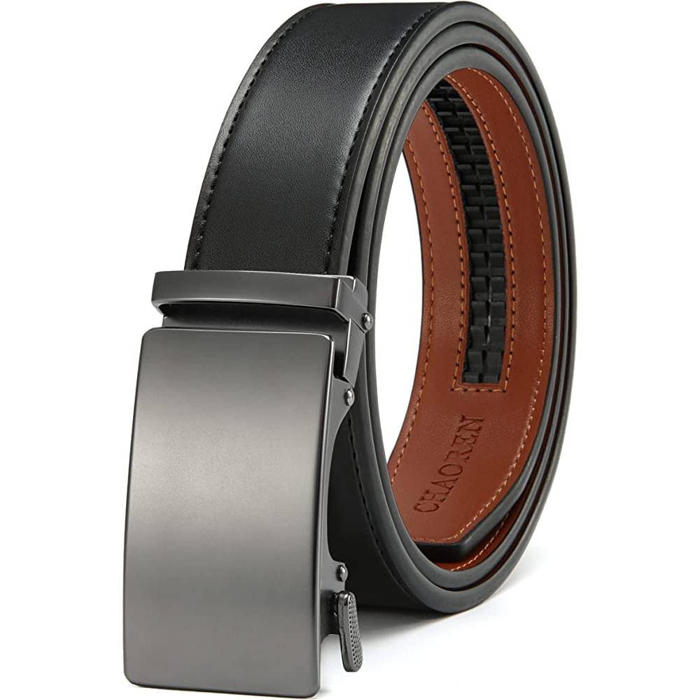 CHAOREN Ratchet Belt for men - Mens Belt Leather 1 3/8" for Casual Jeans - Micro Adjustable Belt Fit Everywhere - EB