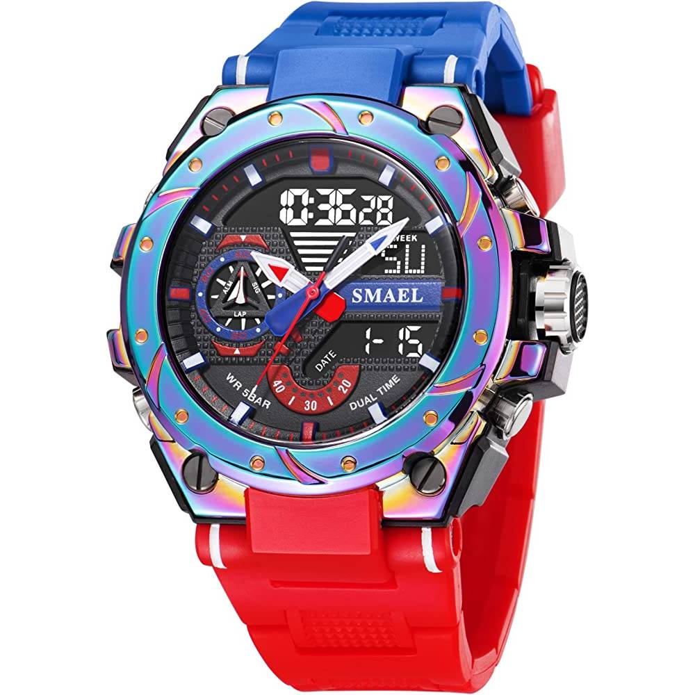 KXAITO Men's Watches Sports Outdoor Waterproof Military Watch Date Multi Function Tactics LED Alarm Stopwatch | Multiple Colors - RBL