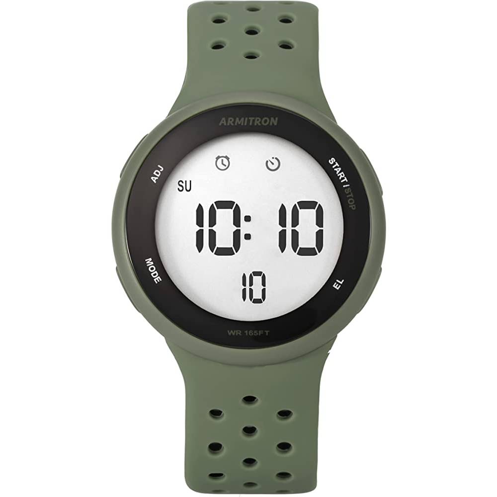 Armitron Sport Unisex Digital Chronograph Silicone Strap Watch, 40/8423 - G