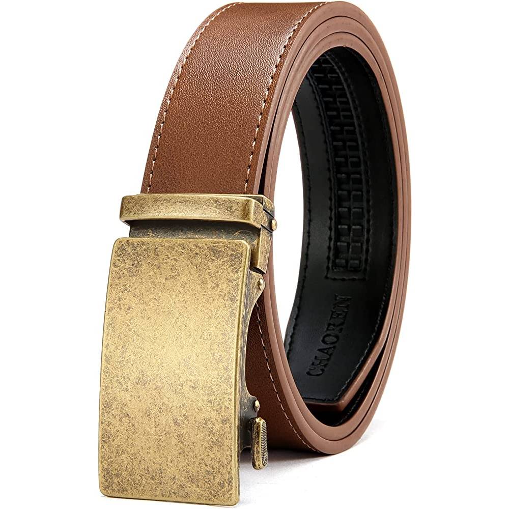 CHAOREN Ratchet Belt for men - Mens Belt Leather 1 3/8" for Casual Jeans - Micro Adjustable Belt Fit Everywhere - GBS