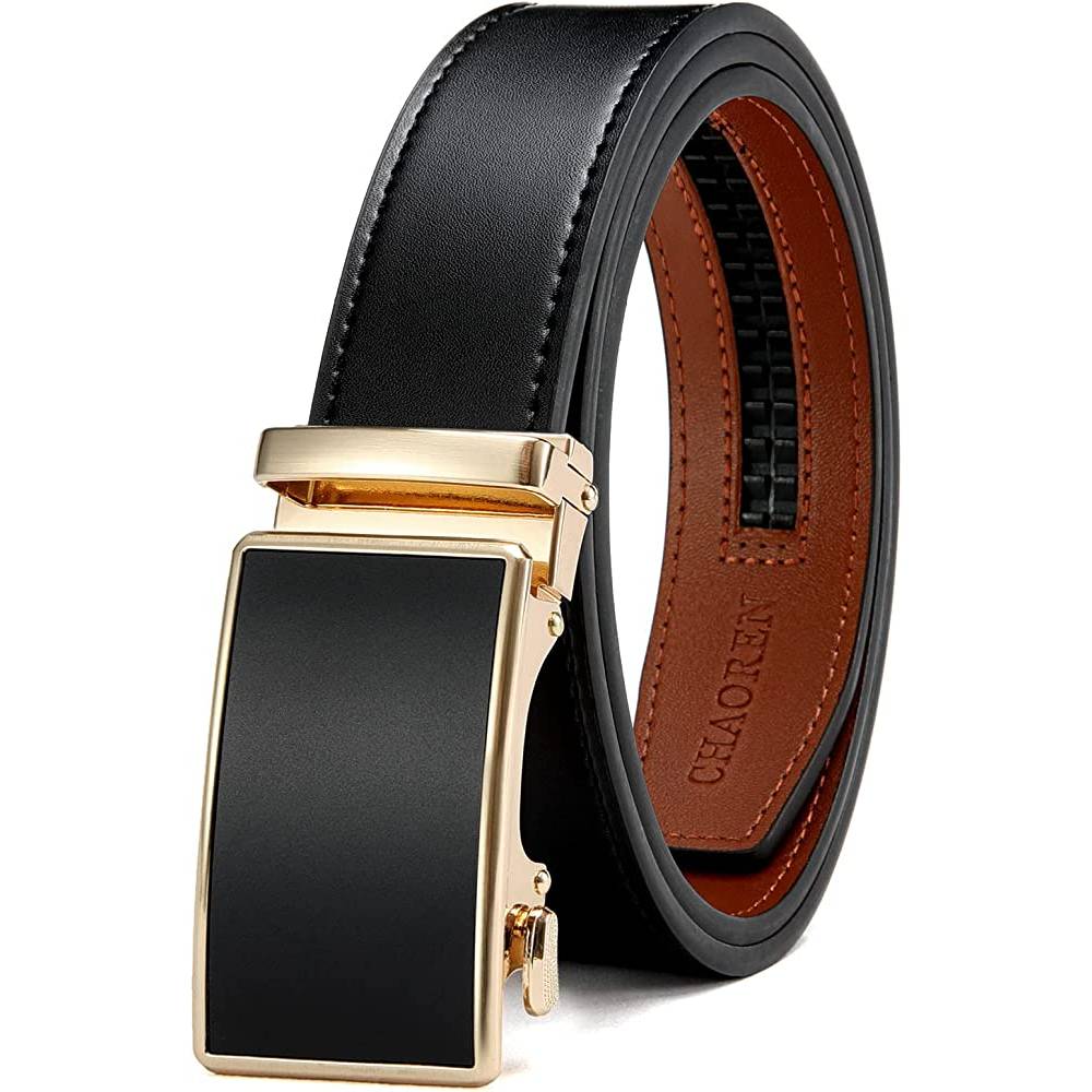 CHAOREN Ratchet Belt for men - Mens Belt Leather 1 3/8" for Casual Jeans - Micro Adjustable Belt Fit Everywhere - GBB